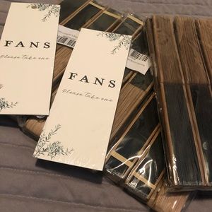 24 Fans Bamboo Handles and Two Wedding Signs